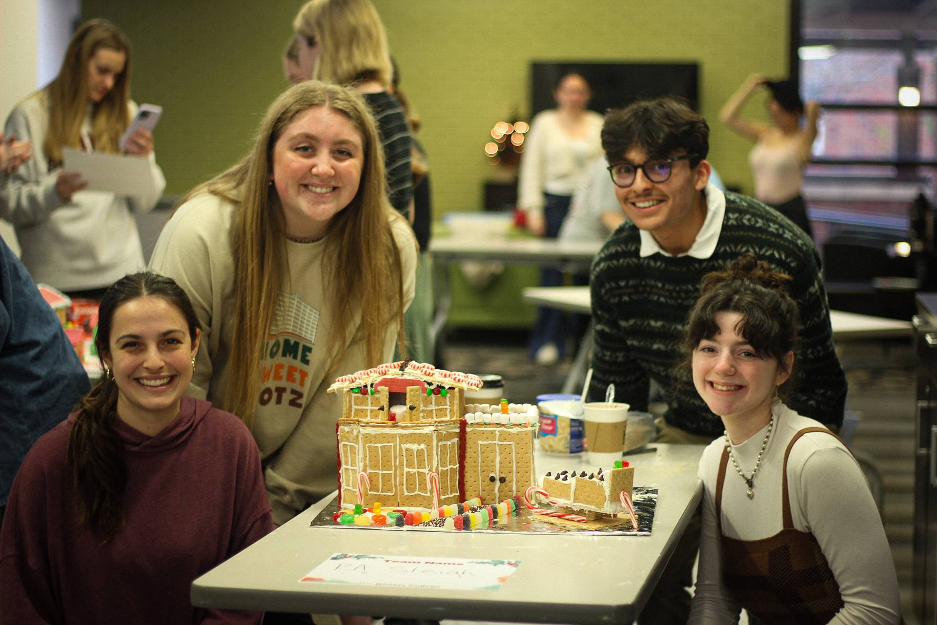 Students Building Gingerbread House