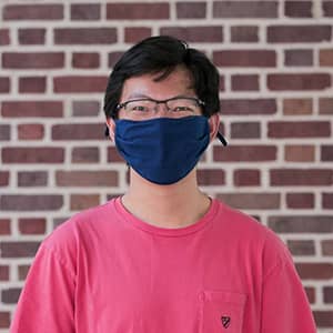 Photo of masked student
