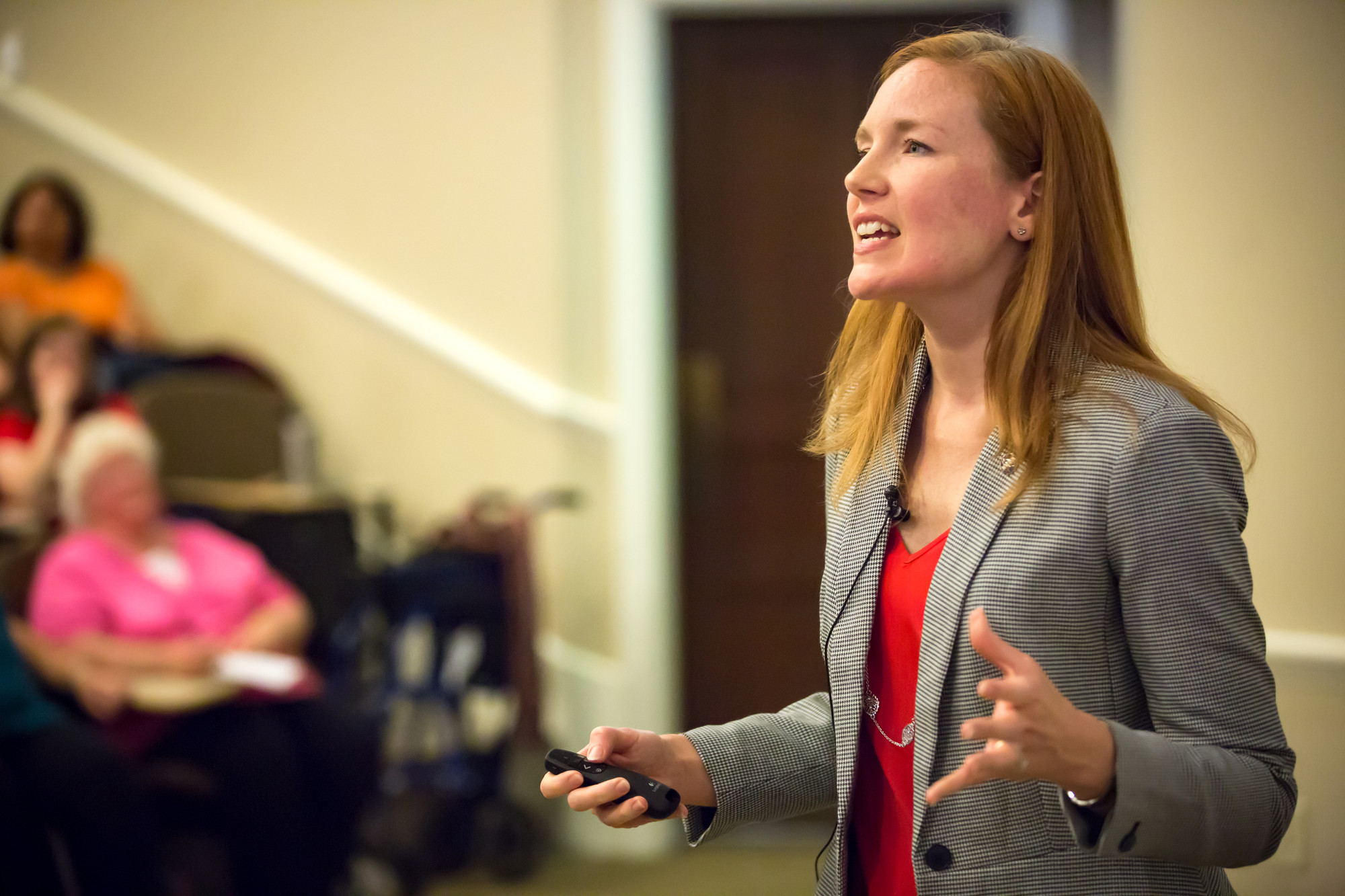 Woman giving a lecture