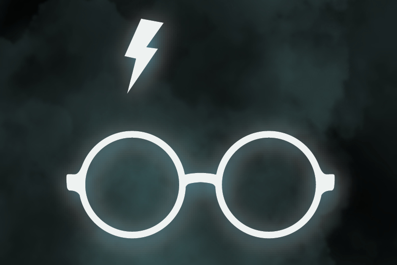 glasses and lightning bolt