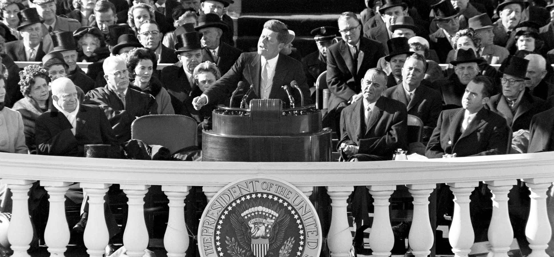 JFK giving inauguration speech