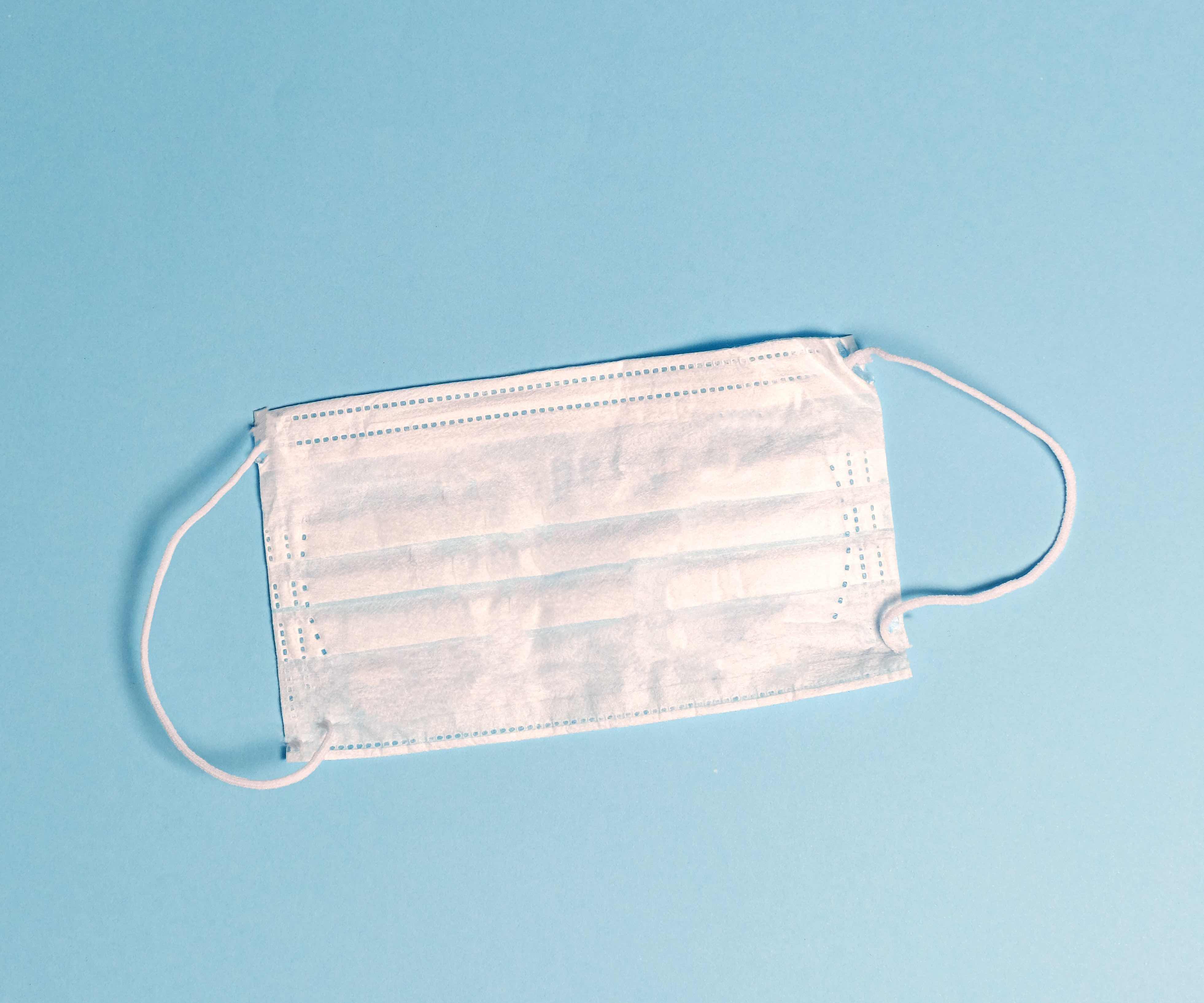 a white surgical mask